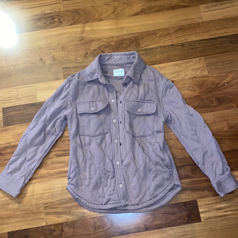 Abercrombie SMALL quilted shirt jacket - brown